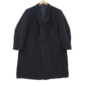 di‎ Silver Mens Black Wool Cashmere Overcoat Long Winter Coat Size 56 Classic